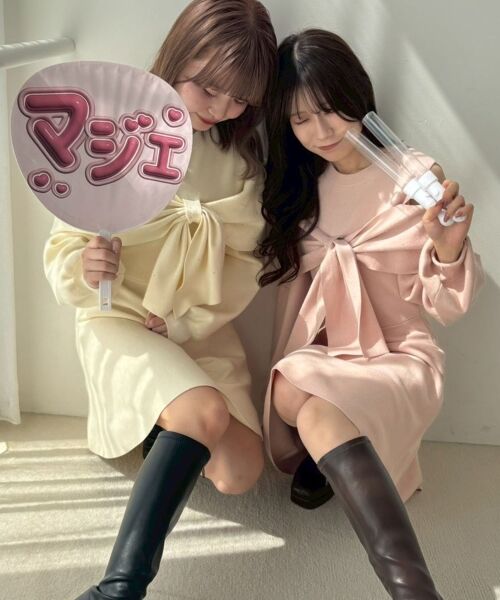 MAJESTIC LEGON / マジェスティックレゴン ミニ丈・ひざ丈ワンピース | ビジューリボンニットミニワンピース | 詳細16