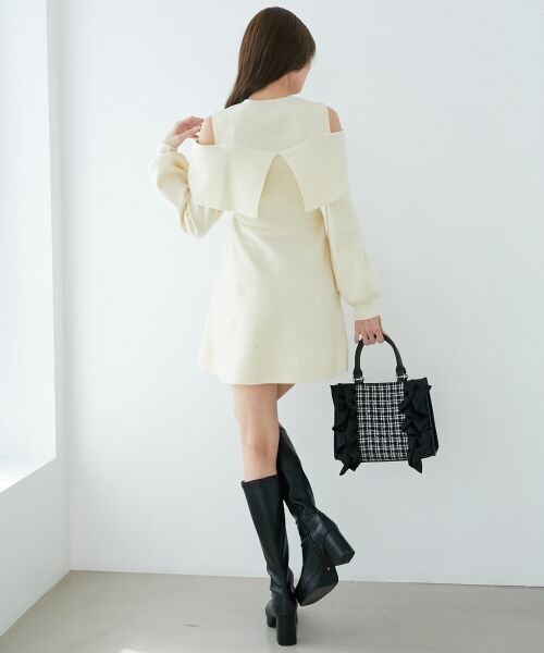 MAJESTIC LEGON / マジェスティックレゴン ミニ丈・ひざ丈ワンピース | ビジューリボンニットミニワンピース | 詳細20