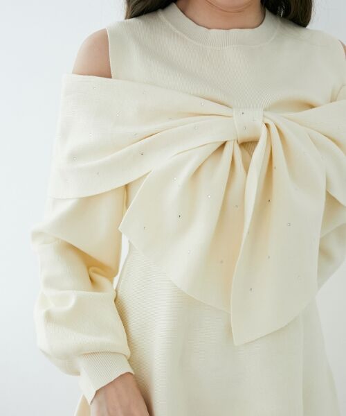 MAJESTIC LEGON / マジェスティックレゴン ミニ丈・ひざ丈ワンピース | ビジューリボンニットミニワンピース | 詳細24