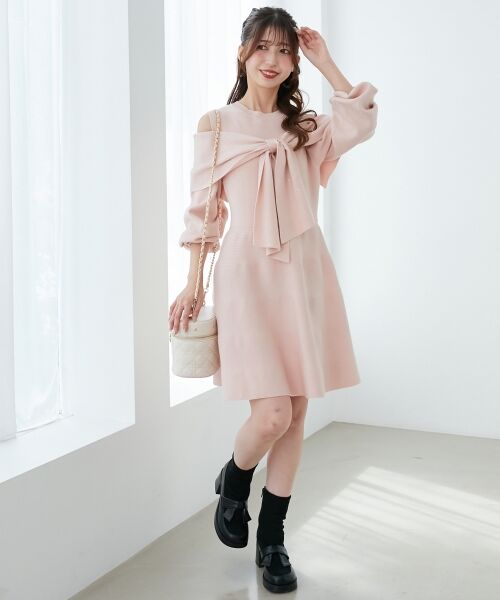 MAJESTIC LEGON / マジェスティックレゴン ミニ丈・ひざ丈ワンピース | ビジューリボンニットミニワンピース | 詳細26