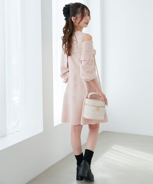 MAJESTIC LEGON / マジェスティックレゴン ミニ丈・ひざ丈ワンピース | ビジューリボンニットミニワンピース | 詳細28