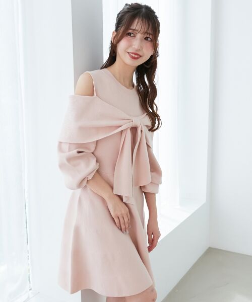 MAJESTIC LEGON / マジェスティックレゴン ミニ丈・ひざ丈ワンピース | ビジューリボンニットミニワンピース | 詳細30