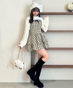 MAJESTIC LEGON / マジェスティックレゴン ミニ丈・ひざ丈ワンピース | フードボレロ×ミニキャミワンピセット