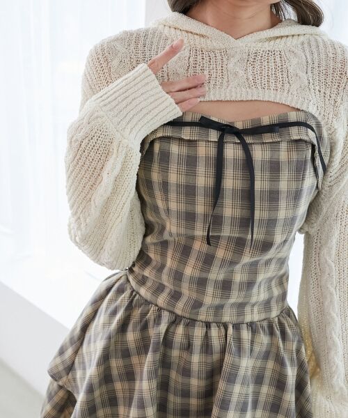 MAJESTIC LEGON / マジェスティックレゴン ミニ丈・ひざ丈ワンピース | フードボレロ×ミニキャミワンピセット | 詳細12