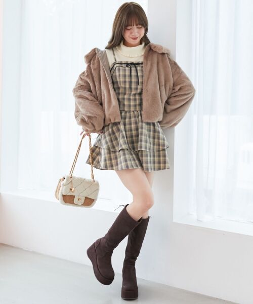 MAJESTIC LEGON / マジェスティックレゴン ミニ丈・ひざ丈ワンピース | フードボレロ×ミニキャミワンピセット | 詳細14