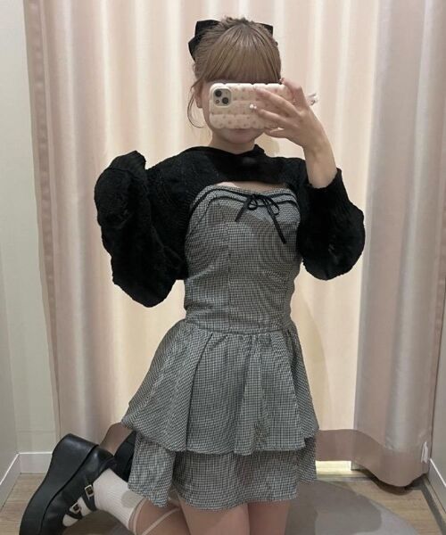 MAJESTIC LEGON / マジェスティックレゴン ミニ丈・ひざ丈ワンピース | フードボレロ×ミニキャミワンピセット | 詳細16