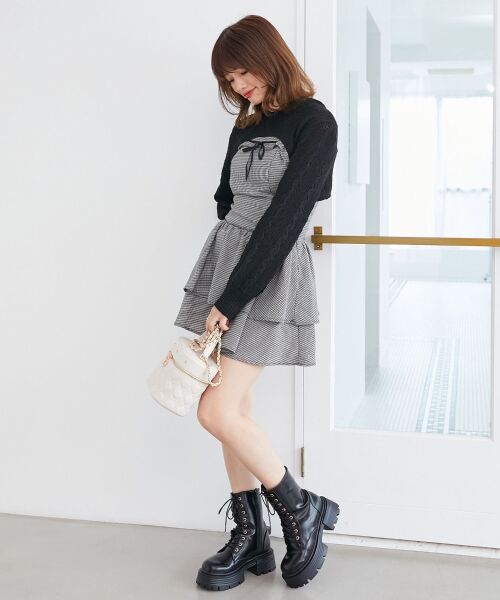 MAJESTIC LEGON / マジェスティックレゴン ミニ丈・ひざ丈ワンピース | フードボレロ×ミニキャミワンピセット | 詳細21