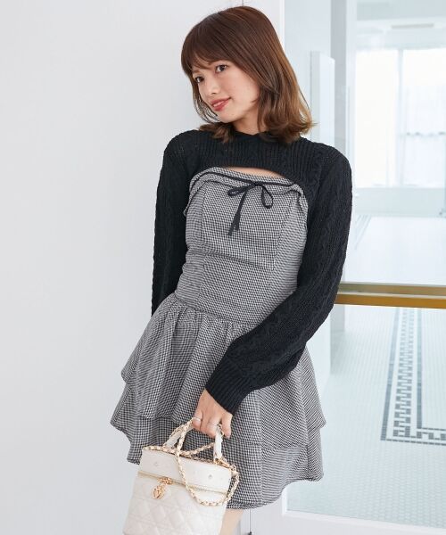 MAJESTIC LEGON / マジェスティックレゴン ミニ丈・ひざ丈ワンピース | フードボレロ×ミニキャミワンピセット | 詳細23