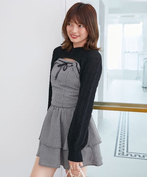 MAJESTIC LEGON / マジェスティックレゴン ミニ丈・ひざ丈ワンピース | フードボレロ×ミニキャミワンピセット | 詳細24