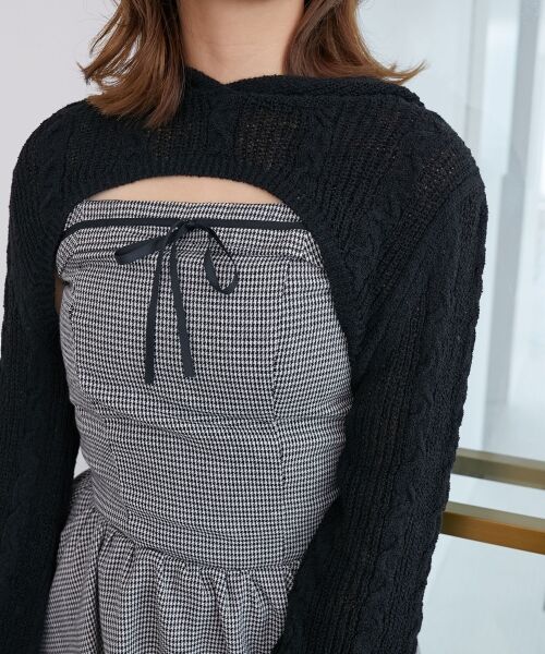 MAJESTIC LEGON / マジェスティックレゴン ミニ丈・ひざ丈ワンピース | フードボレロ×ミニキャミワンピセット | 詳細26