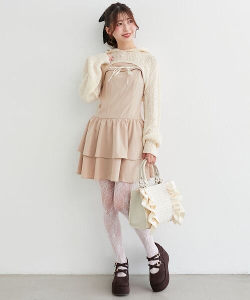 MAJESTIC LEGON / マジェスティックレゴン ミニ丈・ひざ丈ワンピース | フードボレロ×ミニキャミワンピセット | 詳細29