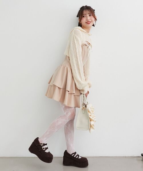 MAJESTIC LEGON / マジェスティックレゴン ミニ丈・ひざ丈ワンピース | フードボレロ×ミニキャミワンピセット | 詳細30