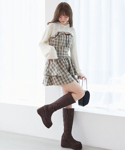 MAJESTIC LEGON / マジェスティックレゴン ミニ丈・ひざ丈ワンピース | フードボレロ×ミニキャミワンピセット | 詳細7