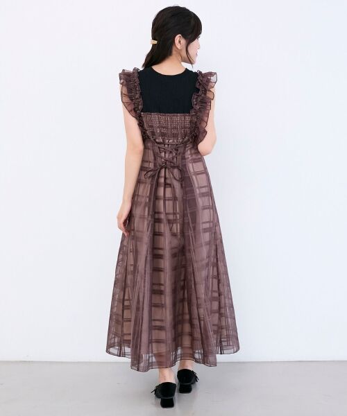 MAJESTIC LEGON / マジェスティックレゴン ロング・マキシ丈ワンピース | ノースリフリルドッキングワンピ | 詳細10