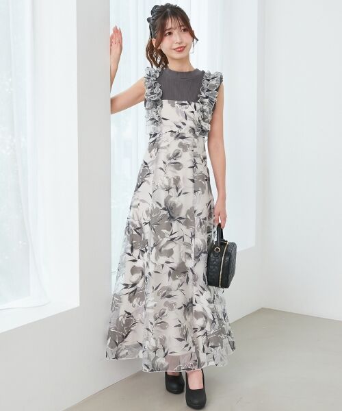 MAJESTIC LEGON / マジェスティックレゴン ロング・マキシ丈ワンピース | ノースリフリルドッキングワンピ | 詳細11