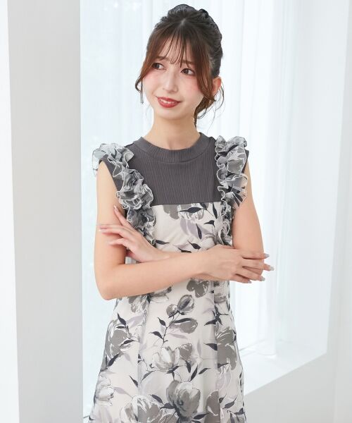 MAJESTIC LEGON / マジェスティックレゴン ロング・マキシ丈ワンピース | ノースリフリルドッキングワンピ | 詳細14