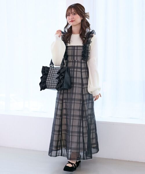 MAJESTIC LEGON / マジェスティックレゴン ロング・マキシ丈ワンピース | ノースリフリルドッキングワンピ | 詳細18