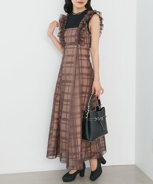 MAJESTIC LEGON / マジェスティックレゴン ロング・マキシ丈ワンピース | ノースリフリルドッキングワンピ | 詳細2