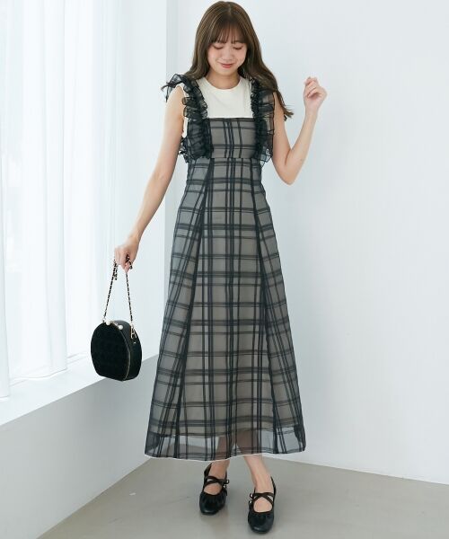 MAJESTIC LEGON / マジェスティックレゴン ロング・マキシ丈ワンピース | ノースリフリルドッキングワンピ | 詳細20