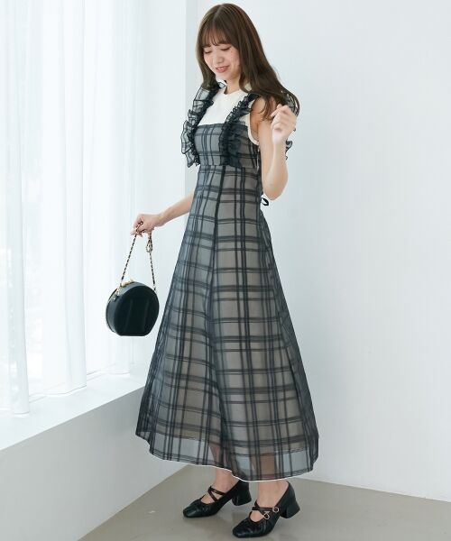 MAJESTIC LEGON / マジェスティックレゴン ロング・マキシ丈ワンピース | ノースリフリルドッキングワンピ | 詳細21