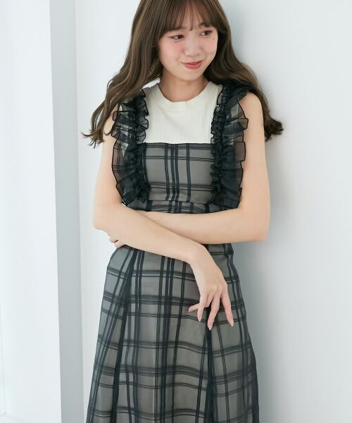 MAJESTIC LEGON / マジェスティックレゴン ロング・マキシ丈ワンピース | ノースリフリルドッキングワンピ | 詳細23