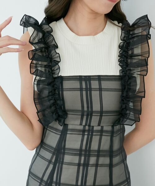 MAJESTIC LEGON / マジェスティックレゴン ロング・マキシ丈ワンピース | ノースリフリルドッキングワンピ | 詳細26