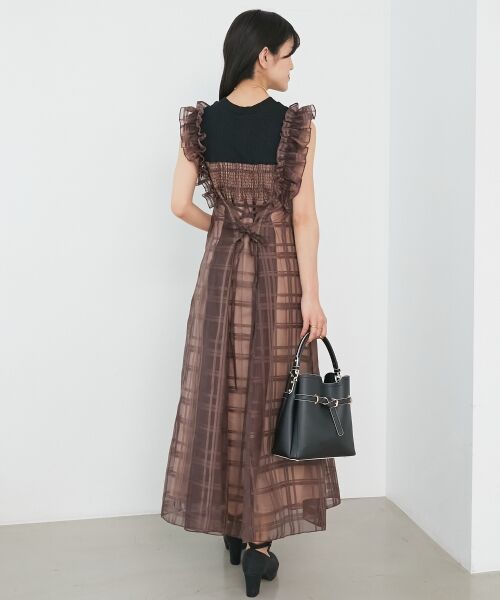 MAJESTIC LEGON / マジェスティックレゴン ロング・マキシ丈ワンピース | ノースリフリルドッキングワンピ | 詳細3