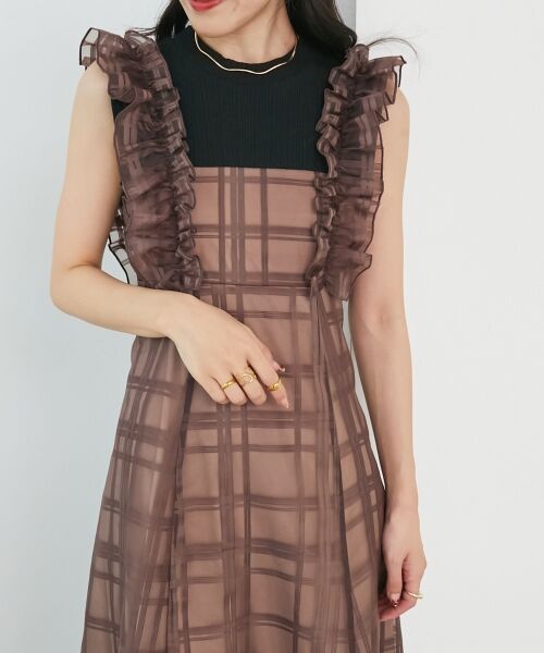 MAJESTIC LEGON / マジェスティックレゴン ロング・マキシ丈ワンピース | ノースリフリルドッキングワンピ | 詳細4