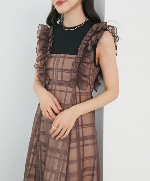 MAJESTIC LEGON / マジェスティックレゴン ロング・マキシ丈ワンピース | ノースリフリルドッキングワンピ | 詳細5