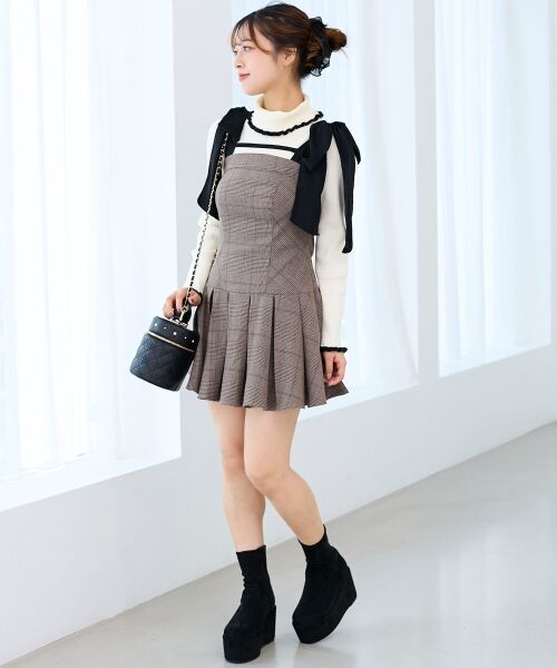 MAJESTIC LEGON / マジェスティックレゴン ミニ丈・ひざ丈ワンピース | ショルダーリボンミニワンピース | 詳細10