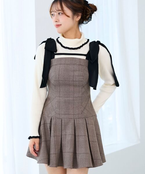 MAJESTIC LEGON / マジェスティックレゴン ミニ丈・ひざ丈ワンピース | ショルダーリボンミニワンピース | 詳細12