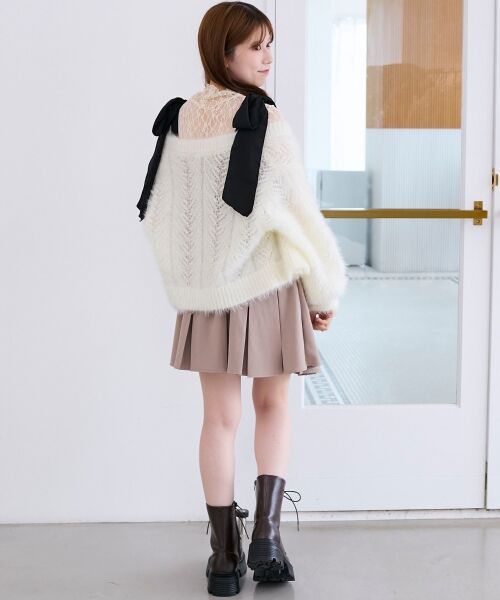 MAJESTIC LEGON / マジェスティックレゴン ミニ丈・ひざ丈ワンピース | ショルダーリボンミニワンピース | 詳細3