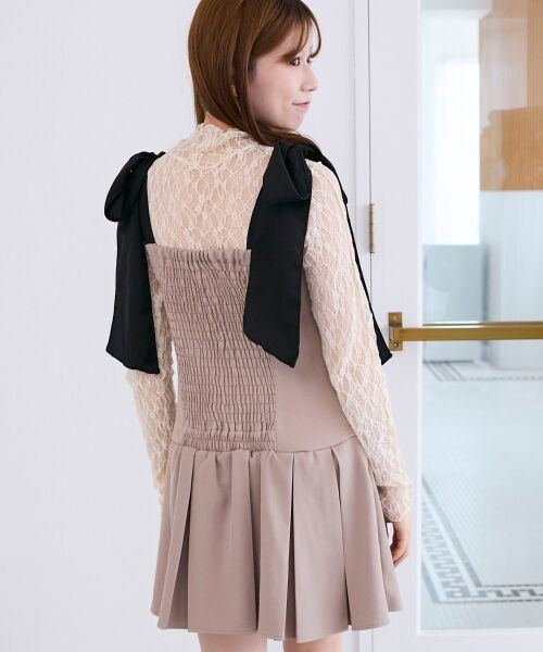 MAJESTIC LEGON / マジェスティックレゴン ミニ丈・ひざ丈ワンピース | ショルダーリボンミニワンピース | 詳細7