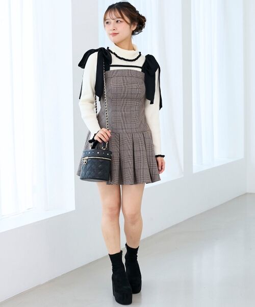 MAJESTIC LEGON / マジェスティックレゴン ミニ丈・ひざ丈ワンピース | ショルダーリボンミニワンピース | 詳細9