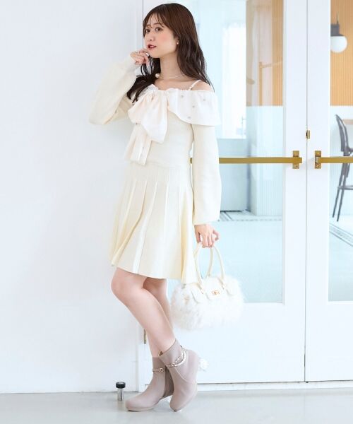 MAJESTIC LEGON / マジェスティックレゴン ミニ丈・ひざ丈ワンピース | フロントビッグリボンニットミニワンピ | 詳細11