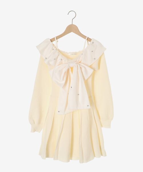 MAJESTIC LEGON / マジェスティックレゴン ミニ丈・ひざ丈ワンピース | フロントビッグリボンニットミニワンピ | 詳細24