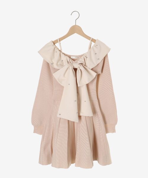 MAJESTIC LEGON / マジェスティックレゴン ミニ丈・ひざ丈ワンピース | フロントビッグリボンニットミニワンピ | 詳細25