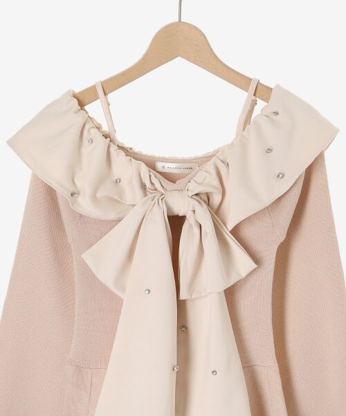 MAJESTIC LEGON / マジェスティックレゴン ミニ丈・ひざ丈ワンピース | フロントビッグリボンニットミニワンピ | 詳細28