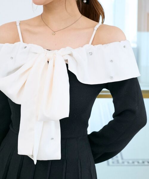 MAJESTIC LEGON / マジェスティックレゴン ミニ丈・ひざ丈ワンピース | フロントビッグリボンニットミニワンピ | 詳細9