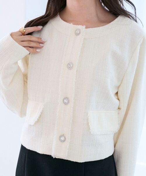 MAJESTIC LEGON / マジェスティックレゴン その他アウター | ツイードフリンジジャケット | 詳細7