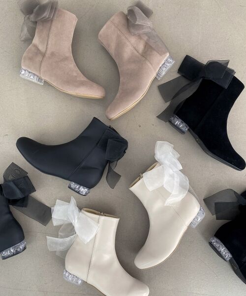 MAJESTIC LEGON / マジェスティックレゴン ブーツ（ショート丈） | ローヒール取り外しリボンブーツ | 詳細1