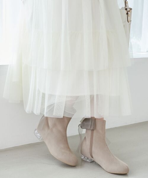 MAJESTIC LEGON / マジェスティックレゴン ブーツ（ショート丈） | ローヒール取り外しリボンブーツ | 詳細13