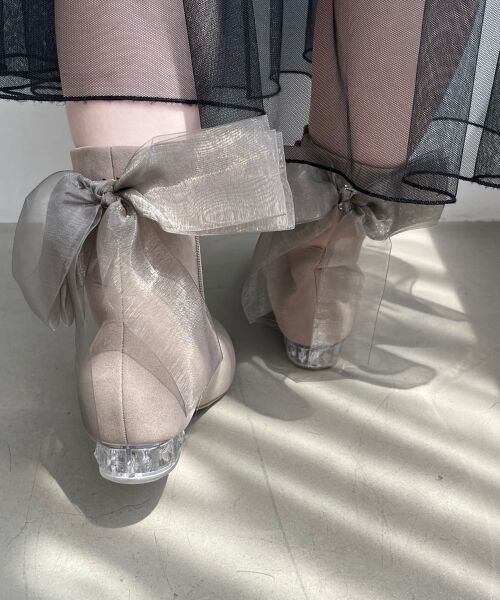 MAJESTIC LEGON / マジェスティックレゴン ブーツ（ショート丈） | ローヒール取り外しリボンブーツ | 詳細18