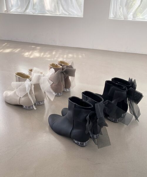 MAJESTIC LEGON / マジェスティックレゴン ブーツ（ショート丈） | ローヒール取り外しリボンブーツ | 詳細2