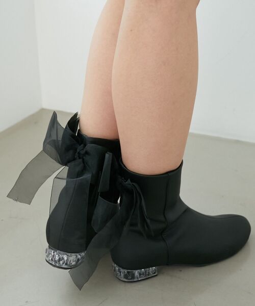 MAJESTIC LEGON / マジェスティックレゴン ブーツ（ショート丈） | ローヒール取り外しリボンブーツ | 詳細22