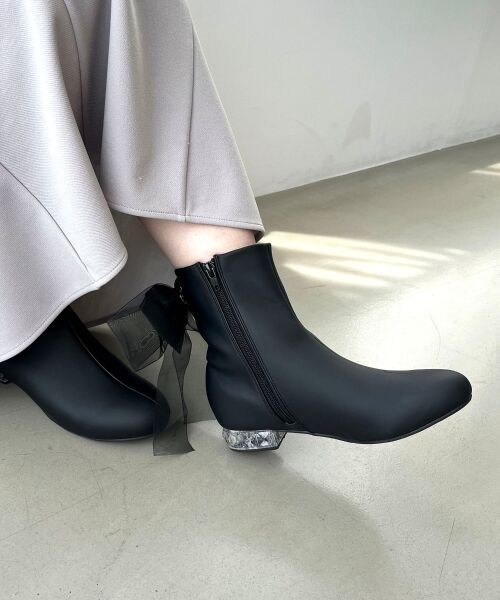 MAJESTIC LEGON / マジェスティックレゴン ブーツ（ショート丈） | ローヒール取り外しリボンブーツ | 詳細25