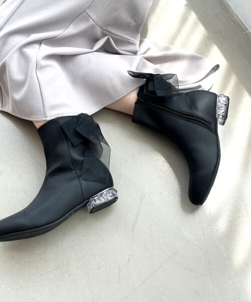 MAJESTIC LEGON / マジェスティックレゴン ブーツ（ショート丈） | ローヒール取り外しリボンブーツ | 詳細27