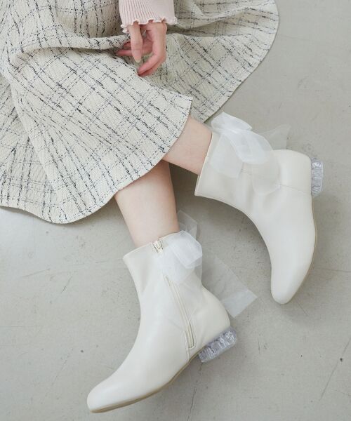 MAJESTIC LEGON / マジェスティックレゴン ブーツ（ショート丈） | ローヒール取り外しリボンブーツ | 詳細5