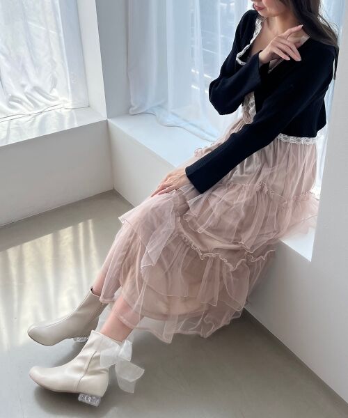 MAJESTIC LEGON / マジェスティックレゴン ブーツ（ショート丈） | ローヒール取り外しリボンブーツ | 詳細8