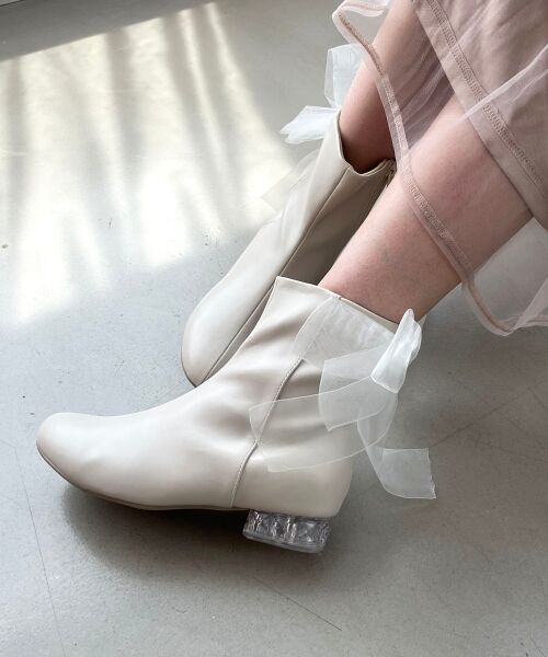 MAJESTIC LEGON / マジェスティックレゴン ブーツ（ショート丈） | ローヒール取り外しリボンブーツ | 詳細9